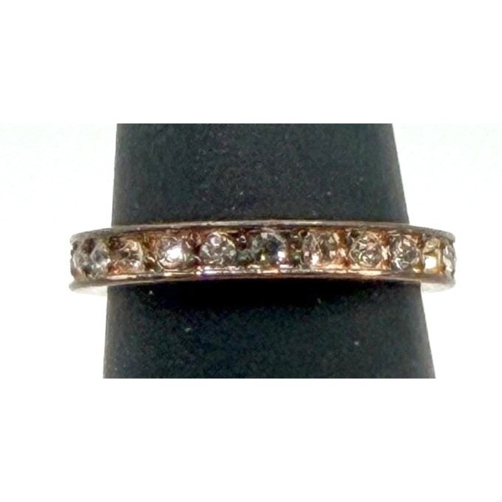 Rose Gold Tone Eternity Band Ring Size 7‎ Rhinestone Stackable